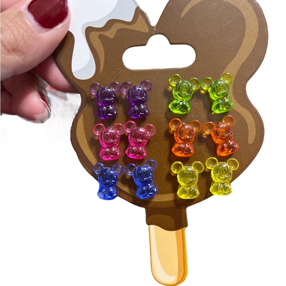 Disney Parks Mickey Mouse Stud Earrings Set Rainbow - Picture 2 of 3